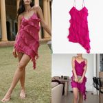 Abercrombie & Fitch NWT  all over ruffle small tall pink Asymmetrical Dress Photo 1