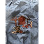 Christopher & Banks Christopher‎ & Banks Women Sz Large Button Down Denim Shirt Embroidered Fall VTG Photo 5