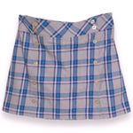 Lady Hagen Women’s Plaid Golf Skirt Skort Button Detail Purple Tan Size 8 Photo 1
