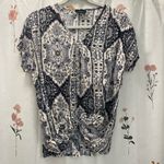 VICI  Blue & White Patterned Blouse Photo 0