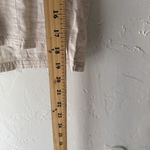 Cottage Button Up Shirt Medium Beige Short Sleeve Embroidered Pockets Casual Top Photo 3