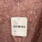 Free People  Rose Pink Floral Lace Boxy Cowl Neck Top Size XS New Photo 3