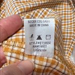 easel  Checkered Ruffle Sleeve Blouse - Tan Photo 5