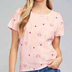 Wildfox Pride Symbols Rainbows Heritage Cotton Tee Shirt Ballerina Pink Size XL Photo 0