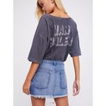 Free People FP Shine Bright Shine Far Medium Wash Denim Rhinestone Mini Skirt sz 4 NWT Photo 1