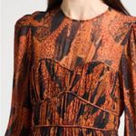 Farm Rio  Vibrant Orange and Black Long Sleeve Dress Photo 2