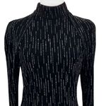 Roberta High Neck Long Sleeve Long Embellishments Black Gown Dress Size Medium Photo 2