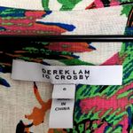 Derek Lam 10 Crosby Buffy Belted Bird Print Shirt Dress Womens Linen Size 6 White Photo 14