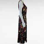 Vintage Sharade 90s Black Floral Sleeveless Lace Up Maxi Dress Size 10 Photo 2