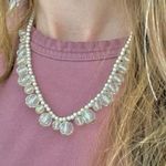 Pearl & Crystal Drop Necklace Vintage “Hedy” Simple Classic Elegant Feminine White Photo 7