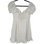 Selfie Leslie  Milkmaid Ruched Bust Puff Sleeve Mini Dress White Size Small Photo 4