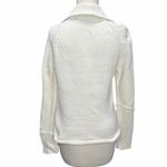 DKNY Y2K Sweater Jacket Womens M Cream Ribbed Full Zip Turtle Neck Classic Retro Photo 4