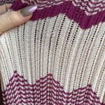 Chelsea and Violet Crochet Knit Dress in Purple Black & Cream Chevron Stripe M Photo 9