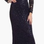 marina navy blue new nwt evening sequin lace formal dress Photo 0