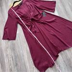 Eloquii Nwt  maroon leopard tie front dress midi‎ length Photo 3