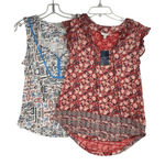 Lucky Brand  Set‎ of 2 Women's Patterned Tops - Size Small - Boho Style Photo 0