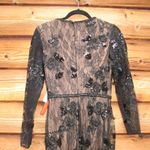 Mac Duggal 79351 Womens Black Embellished Long Sleeve Plunge Neck Trumpet Dress Photo 10