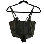 Savagexfenty NWT Savage X Fenty Metallic Olive Green Going Platinum Mesh Bustier - Size L Photo 3