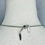 Ann Taylor  Factory Silvertone & Mixed Media Flower 28" Necklace Adjustable Photo 4