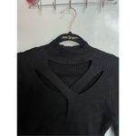 Lush Clothing Lush Black Sweater With Criss Cross Neck Woman’s Size Large Photo 2