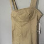 Urban Outfitters  Corduroy Tank Tan Mini Dress with Back Cutout NWT size Large Photo 1