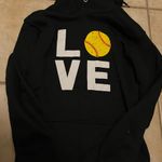 Womens Black Hoodie with Love softball Design Size M Photo 0