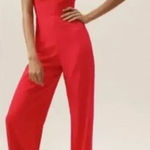 Anthropologie  BHLDN Theia Trinity jumpsuit‎ red tie strap , size 16 Photo 0