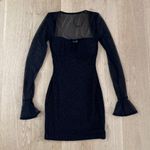 Windsor  Mini Dress Glitter Mesh Long Sleeves Sparks Fly Size XS Black Photo 1
