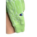 Champion  Reverse Weave All Over Print Bubble Letter Sweatshirt Lime Green Size S Photo 4