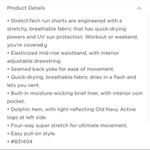 Old Navy Mid-Rise StretchTech Dolphin-Hem Running Athletic Shorts NWT Size Large Photo 3