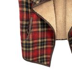 JODIFL Tartan Red Plaid Sherpa Lined Vest Jacket Photo 5