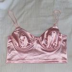 Adika Bustier Corset Like Crop Top Satin Silky Light Baby Pink Photo 2