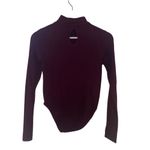 Unbranded Bodysuit turtle neck long sleeve S/M ribbed red wine Photo 2