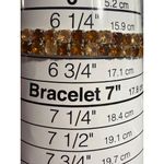 Vtg Silver Tone Stretch Bracelet Prong Set Yellow Amber Color Rhinestones Estate Orange Photo 3