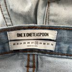 One Teaspoon ‎ Awesome Baggie Jeans Blue Light Wash Highly Destroyed Distressed Photo 9