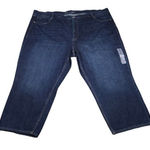 Old Navy  High Rise Slouchy Straight Jeans Cropped Women's Plus Size 28 Dark Wash Photo 0