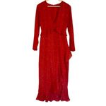 House of Harlow  X Revolve red ruffled midi dress small Photo 3
