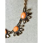 J.Crew J.‎ Crew Antique Gold Rhinestone Crystal Pave Peach Cluster Statement Necklace Photo 3