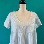 A New Day  striped blue and white flutter shirt sleeve tiered dress in size xs Photo 1