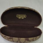 Coach Tan and Brown Signature Cmonogram Clamshell Sunglasses Case Photo 1