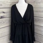 The Impeccable Pig Black Metallic Dot Deep V Dress Photo 0