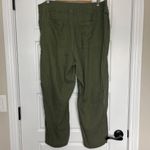 Old Navy High-Rise Straight Pants Womens Size XL Green Linen Rayon Comfort Waist Photo 2