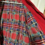EUC VTG Korean Jacket Womens Red‎ Corduroy Button Up Collared Long Sleeves Photo 1