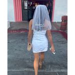 BLANK NYC  Denim Mini Dress In See You Again in White Size Medium NWT Photo 8