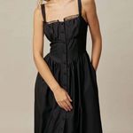 Rihoas Black Square Neck Lace Cami Midi Dress Size M Photo 5