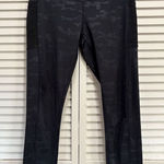 Leg End Black Camo Band Waist Ankle Leggings Size Small Logo Pockets Photo 0