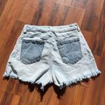 BP Patchwork Denim Shorts Women’s Size 28 High Rise Distressed Raw Hem Jean Photo 1