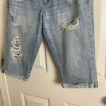 Abercrombie & Fitch Abercrombie Fitch Med Rise Light Wash distressed Denim Bermuda Shorts Size 28 Photo 4