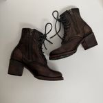 Freebird Cavalier Boots Combat Leather Lace Up Lugged Boho Western Brown Green Size 10 Photo 5