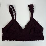 Aerie  Lace L Large Bralette Bra Wireless Maroon Pullover Lined Wire Free Photo 1